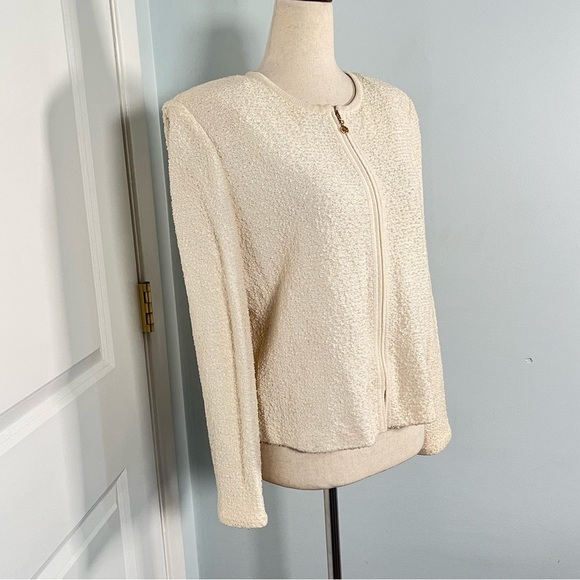 St.John Collection by Marie Gray boucle ivory ladies jacket size 10 - Picture 8 of 13